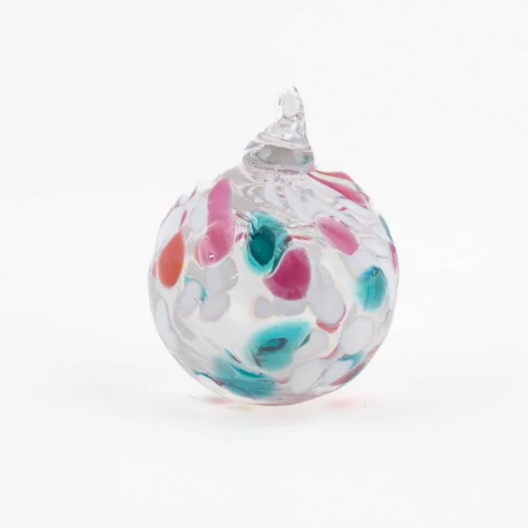 A painted glass bauble