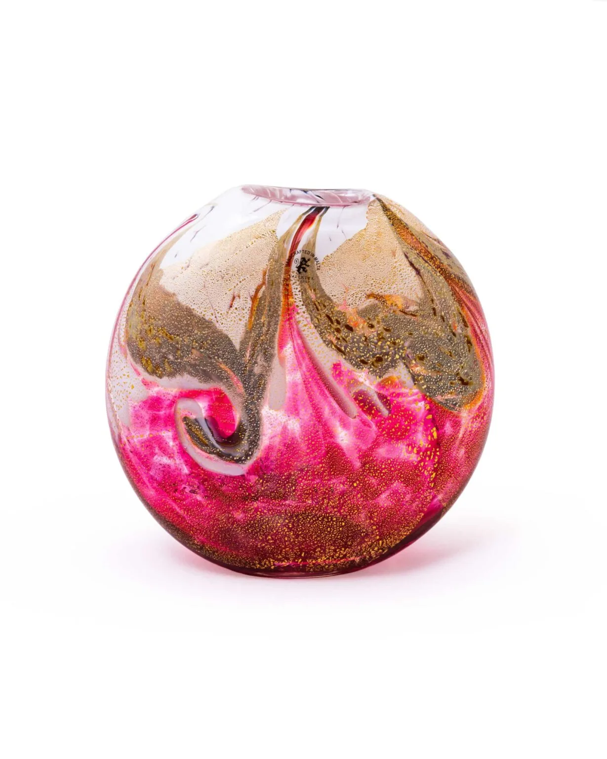 XXL Flat Round Vase - Noble Pink