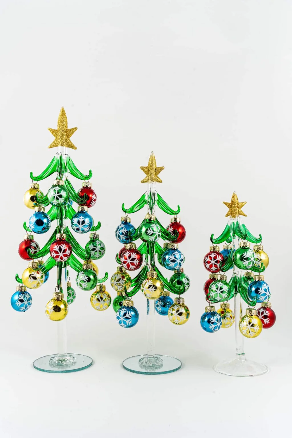 Clear Green Tree W/ Snowflake Baubles