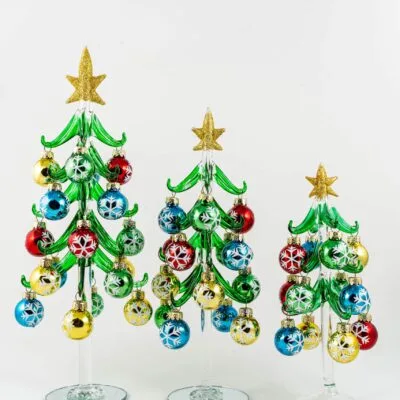 Clear Green Tree W/ Snowflake Baubles