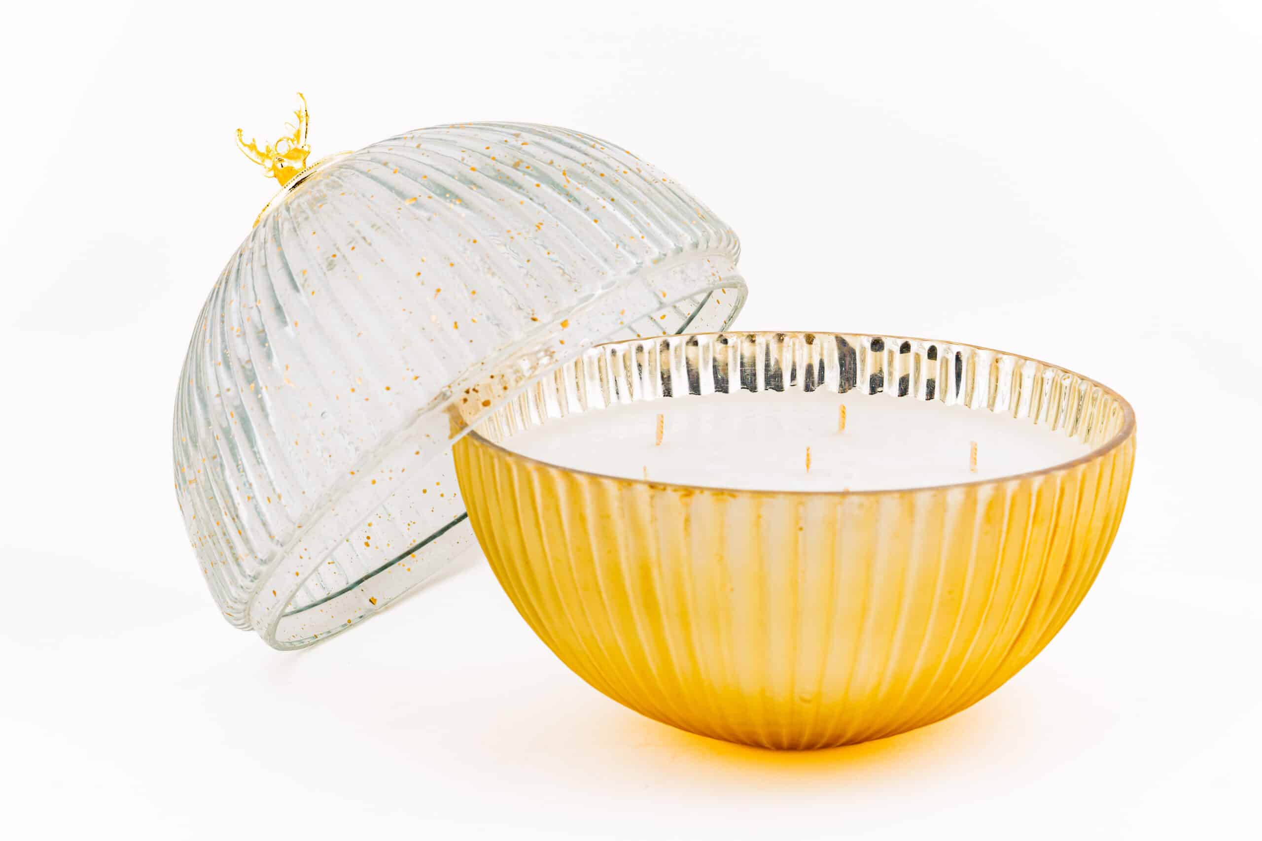 Balsamic Candle in Crystal Gold with Deer Ornament - Image 5