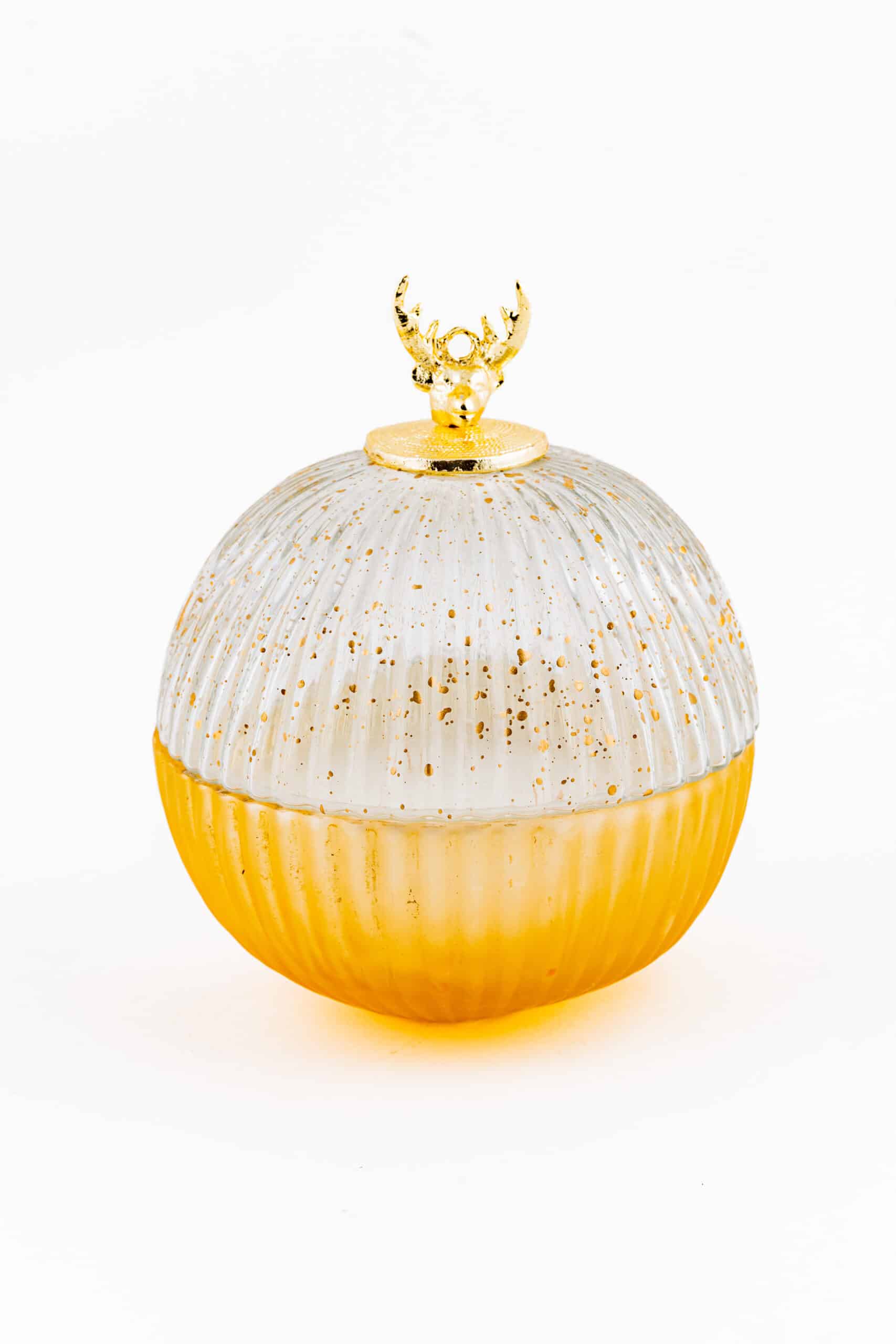 Balsamic Candle in Crystal Gold with Deer Ornament - Image 2