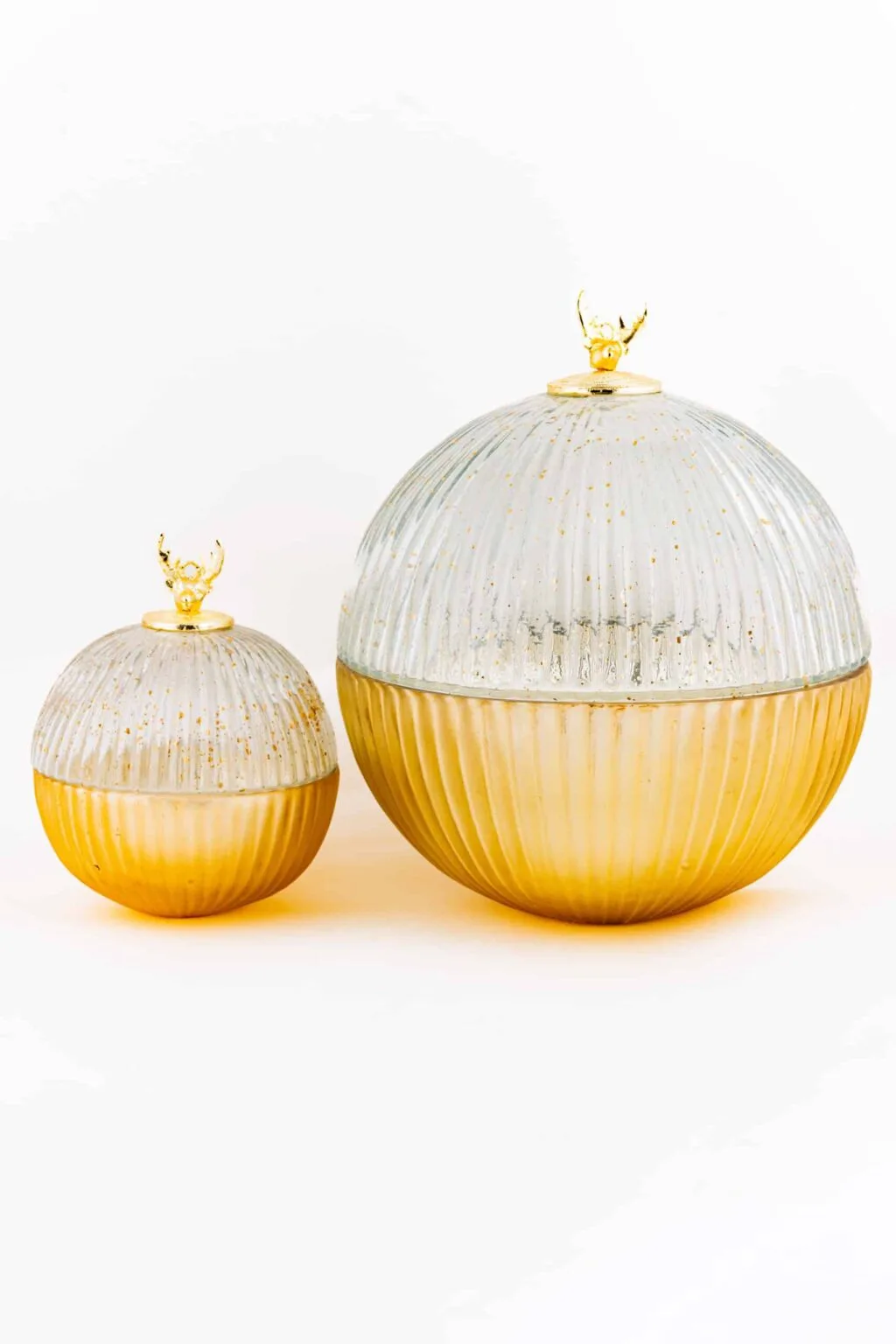 Balsamic Candle in Crystal Gold with Deer Ornament