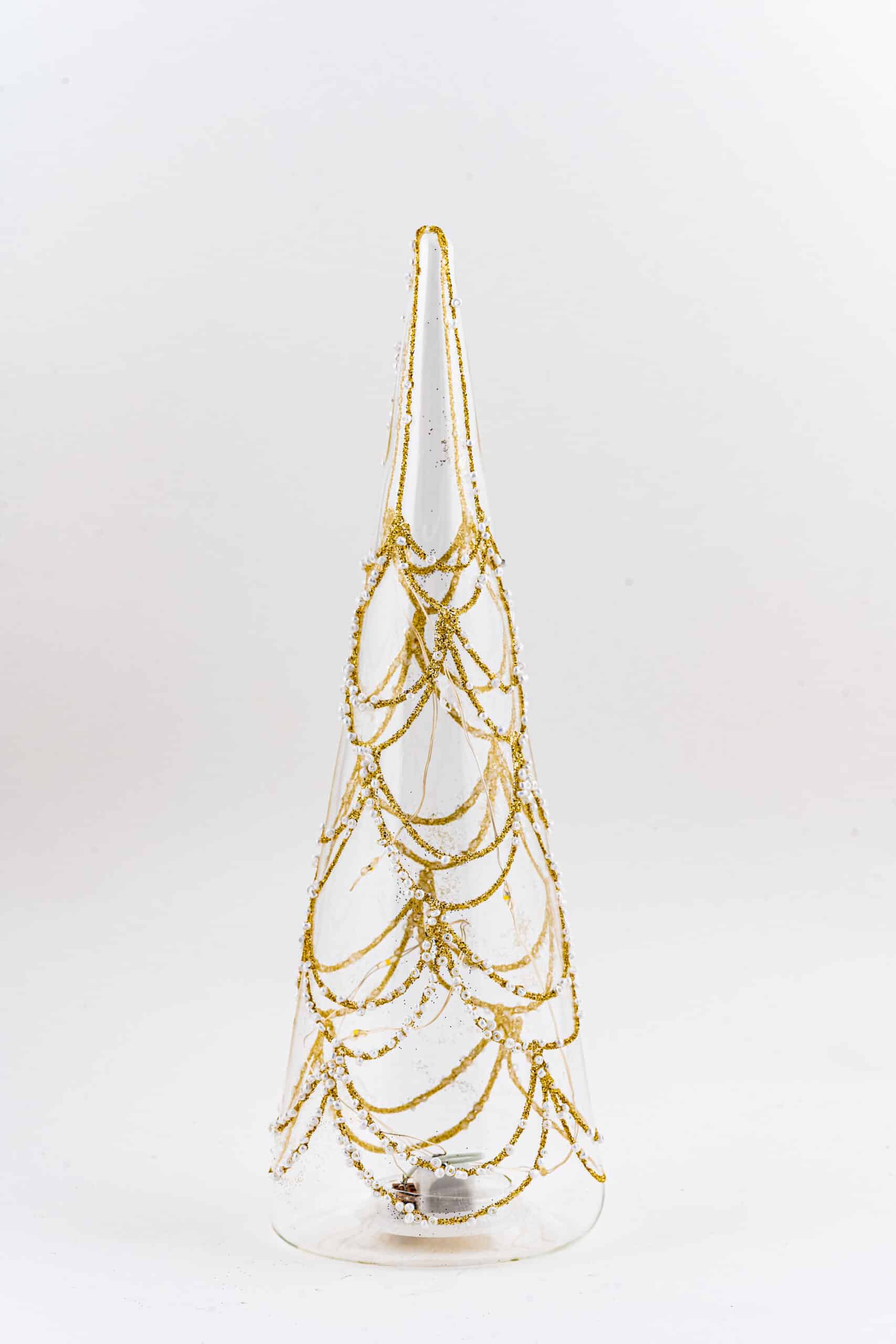 LED Christmas Tree with Gold Glitter - Image 2