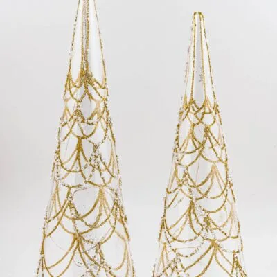LED Christmas Tree with Gold Glitter
