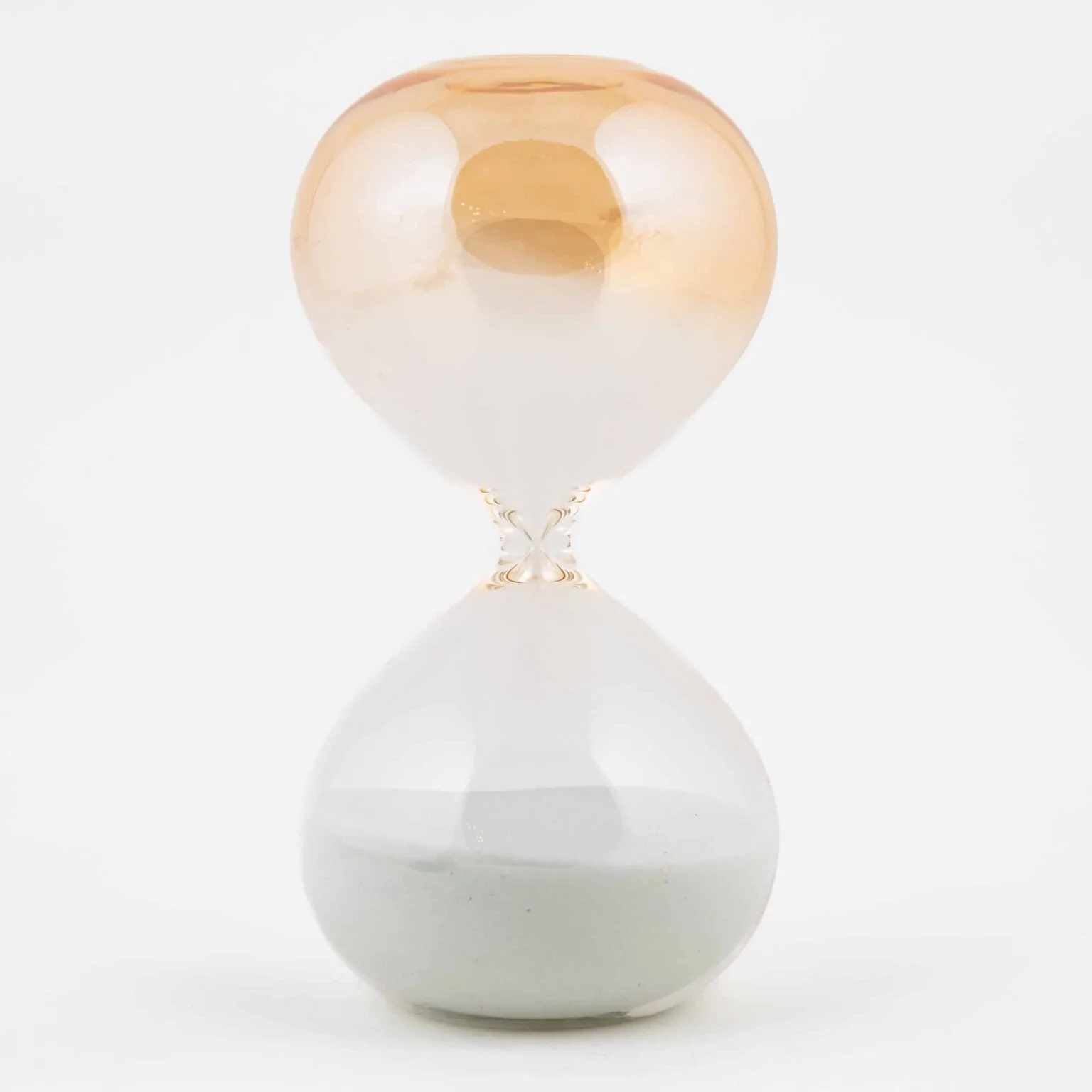 Large Clear & Yellow White Grain Hourglass