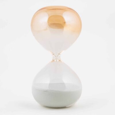 Large Clear & Yellow White Grain Hourglass
