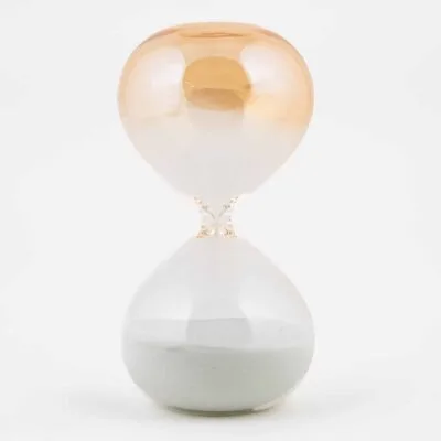 Large Clear & Yellow White Grain Hourglass