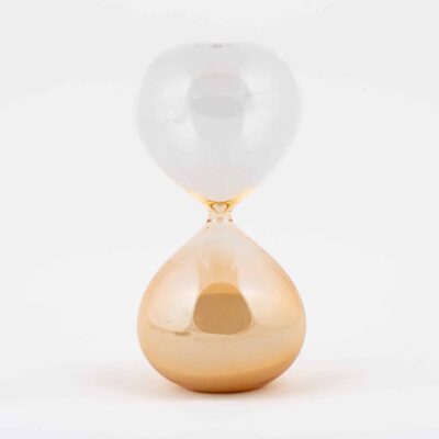 Medium Clear & Yellow White Grain Hourglass
