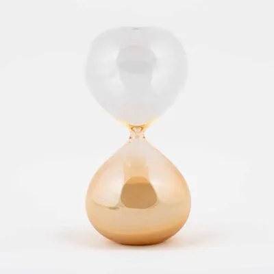 Medium Clear & Yellow White Grain Hourglass