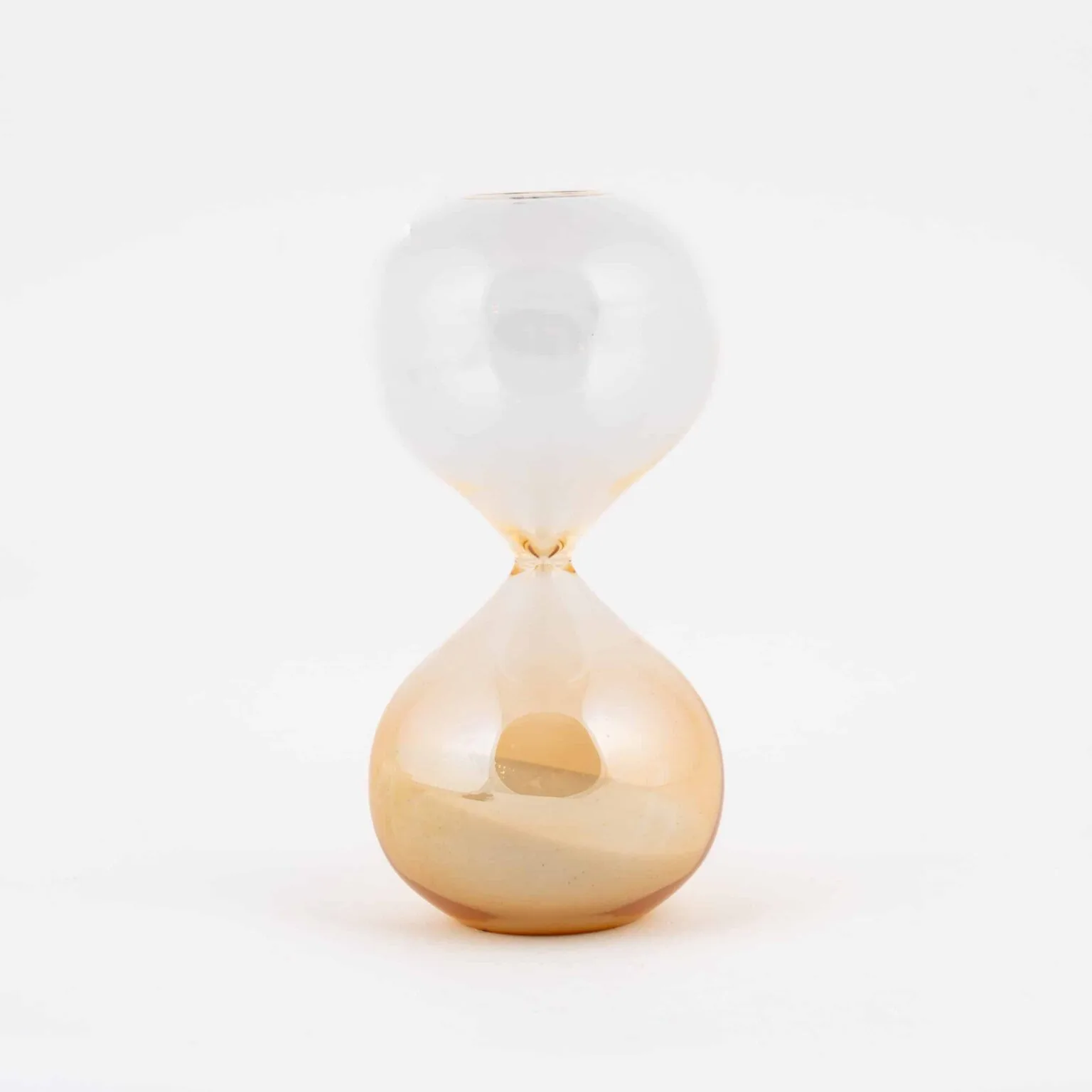 Small Clear & Yellow White Grain Hourglass