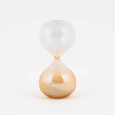 Small Clear & Yellow White Grain Hourglass