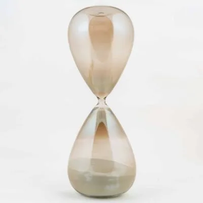 Clear Champagne White Grain Hourglass