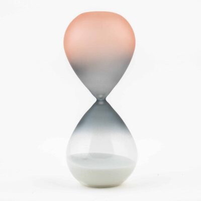 Matte Pink & Grey White Grain Hourglass