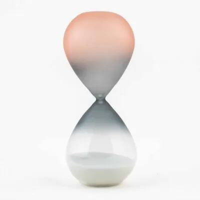 Matte Pink & Grey White Grain Hourglass