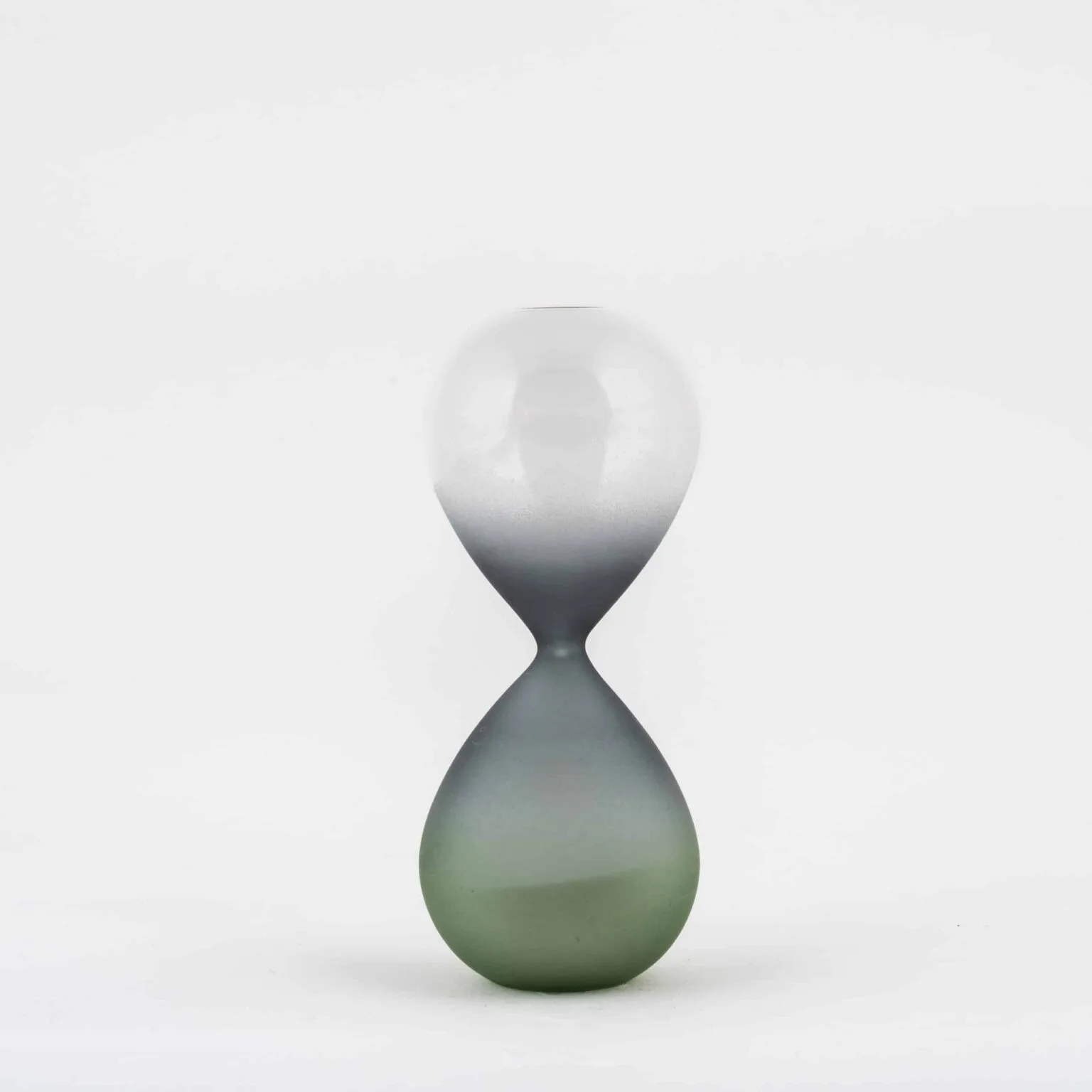 Small Matte Green & Grey White Grain Hourglass