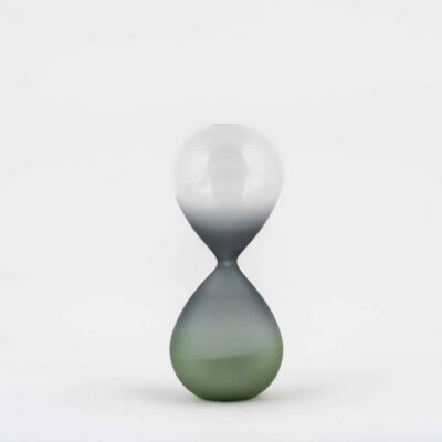 Small Matte Green & Grey White Grain Hourglass
