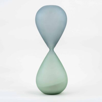 Large Matte Green & Grey White Grain Hourglass