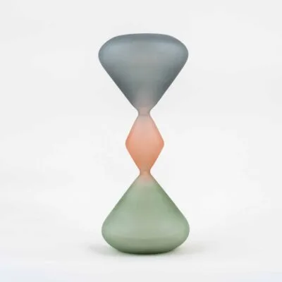 Matte Pink, Green & Grey White Grain Hourglass