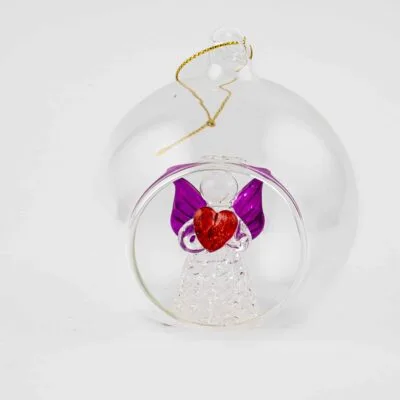 Coloured Angel Ornament in Bauble