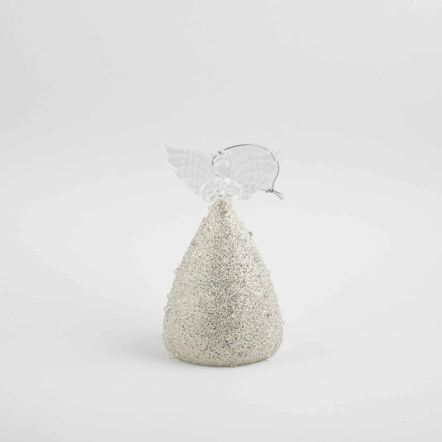 LED Angel Ornament with Grey Glitter and Rhinestones - Image 8