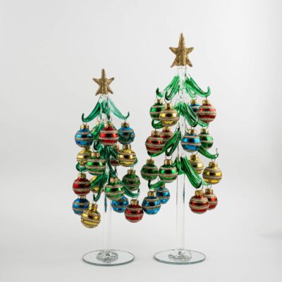 Christmas Tree with Horizontal Glitter Stripes