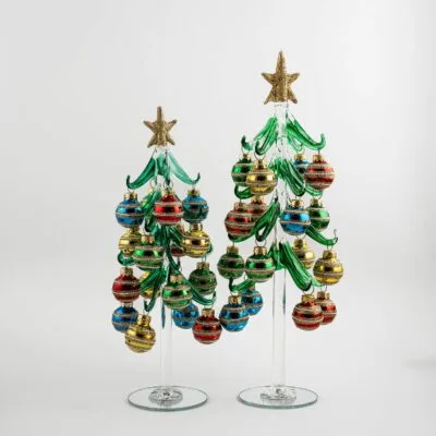 Christmas Tree with Horizontal Glitter Stripes