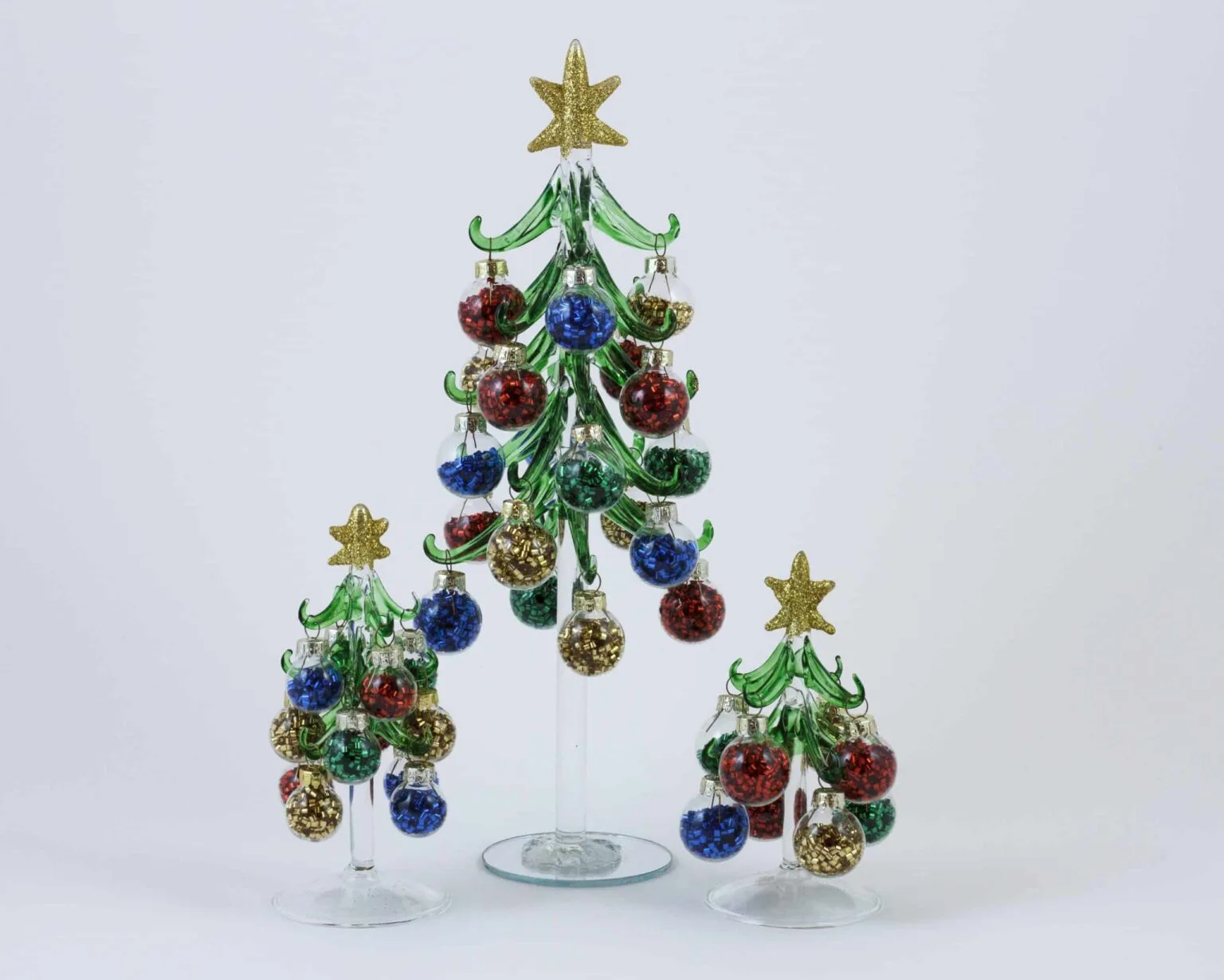 CHRISTMAS TREE W / HANGING BALLS - GLASS BEADS