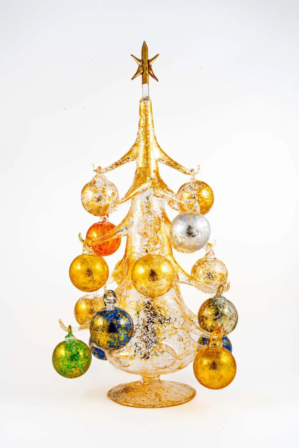 Gold Tree W/ Multicolor Baubles