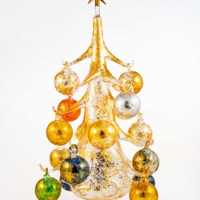 Gold Tree W/ Multicolor Baubles