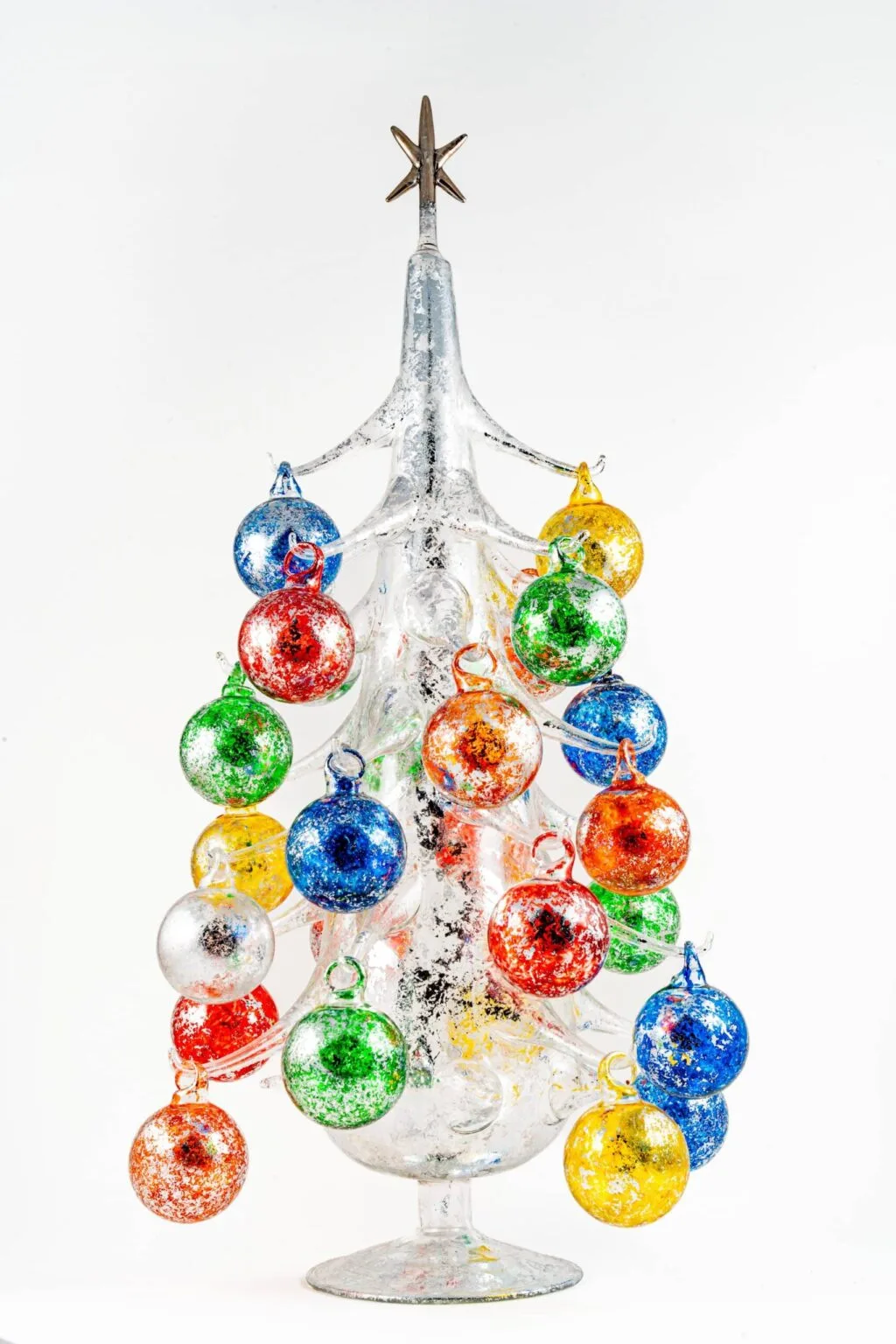 Silver Tree W/ Multicolor Baubles