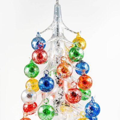 Silver Tree W/ Multicolor Baubles