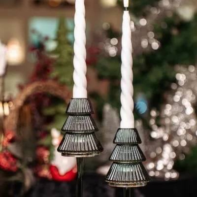 Dark Green Candle Holder