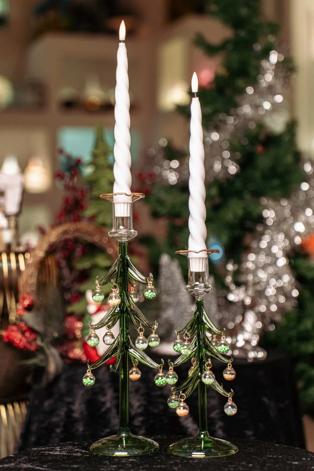 Mix Green Christmas Tree Candle Holders