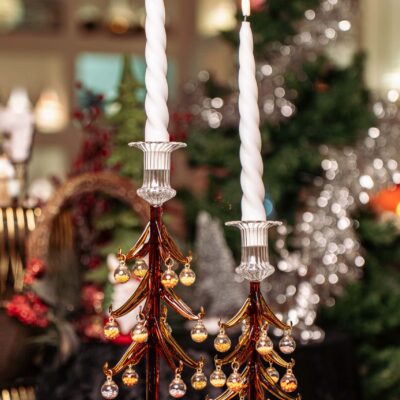 Brown Christmas Tree Candle Holders