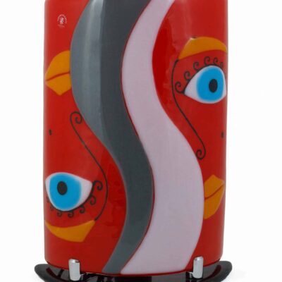 Hand Blown Fused Glass Lamp
