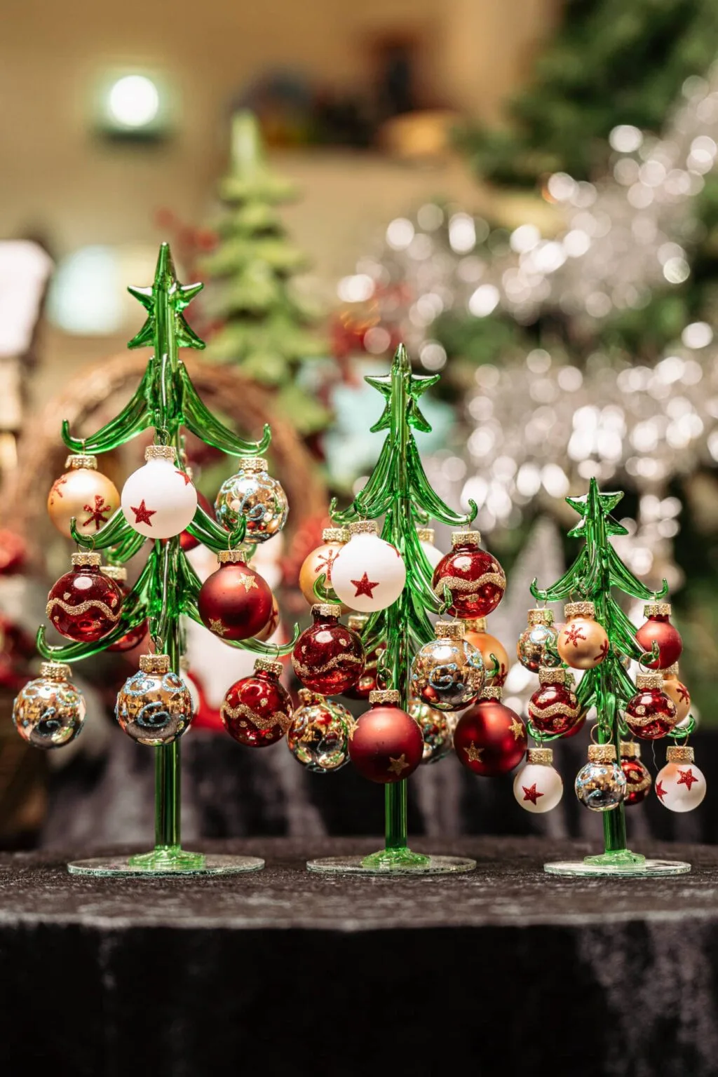 Green tree with christmas décor