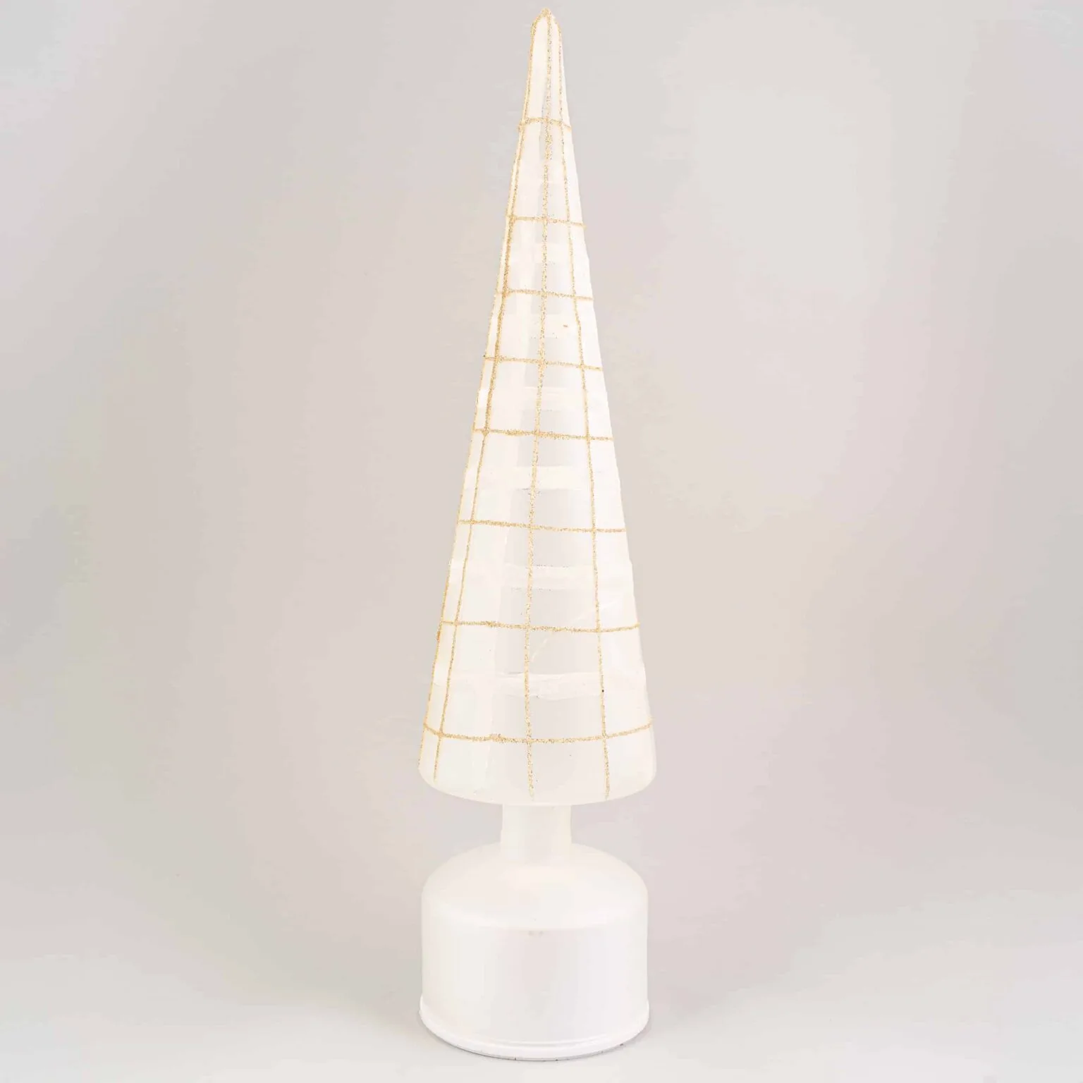 Frosted Plaid Lit Spin Tree