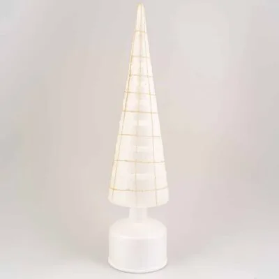 Frosted Plaid Lit Spin Tree