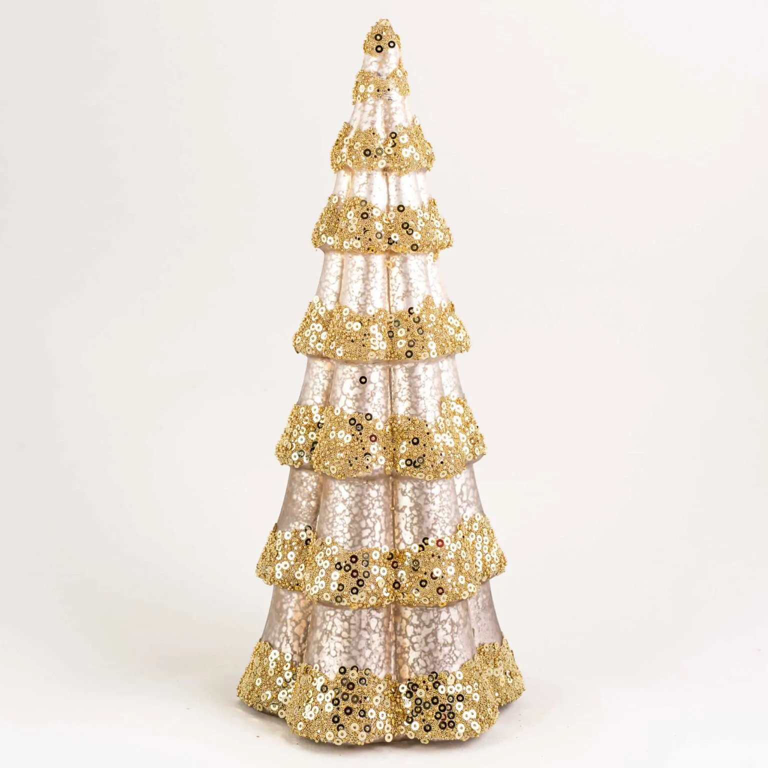 Large Champagne Lit Tiered Tree