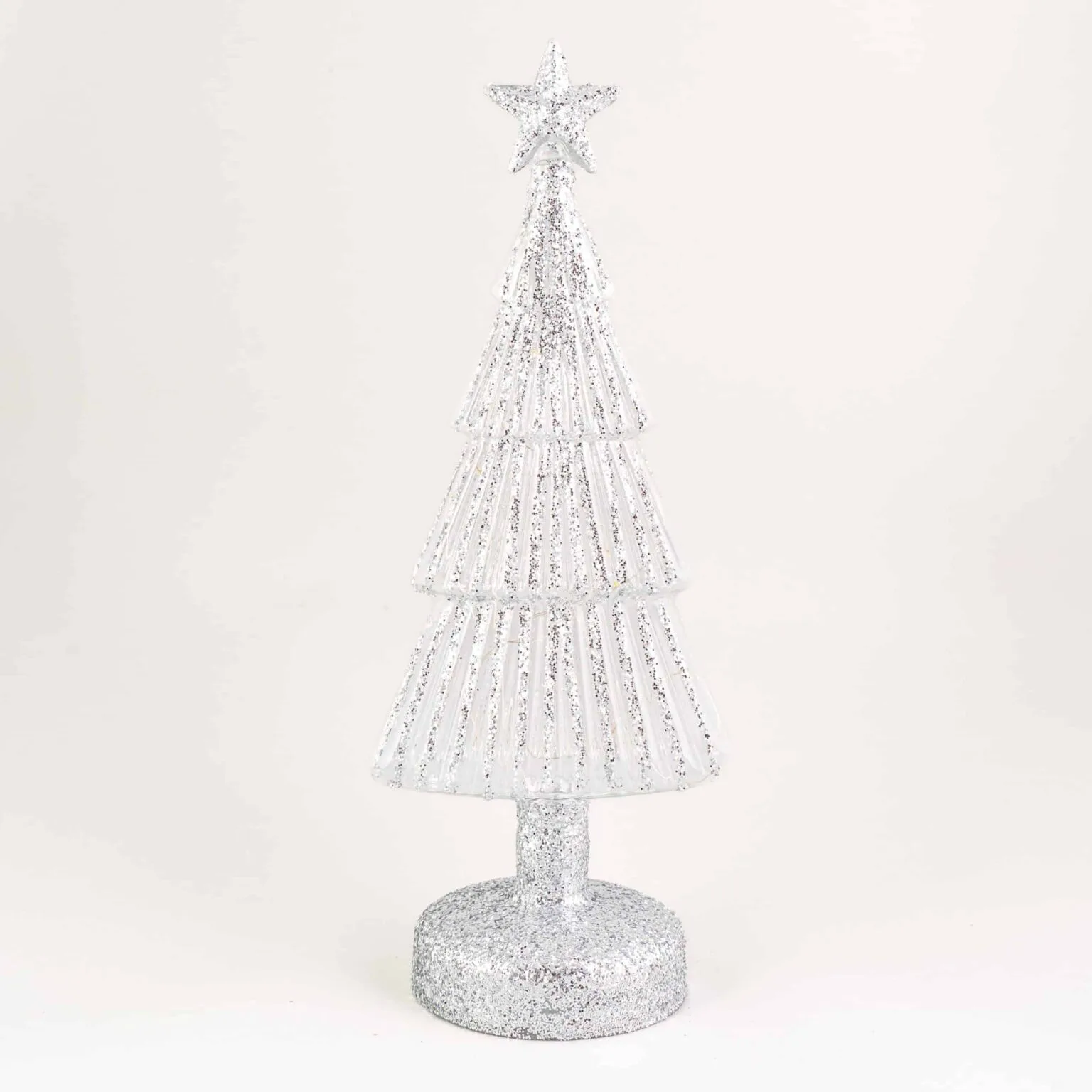 Silver Glitter Lit Tree