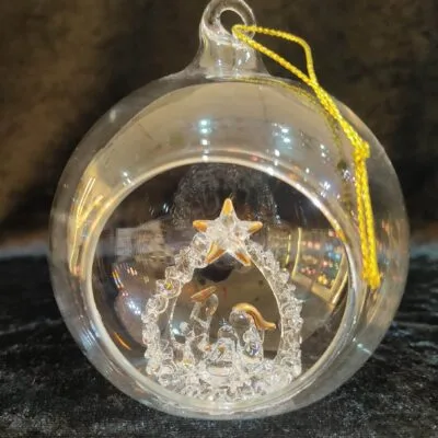 Clear Crib Ornament in Bauble