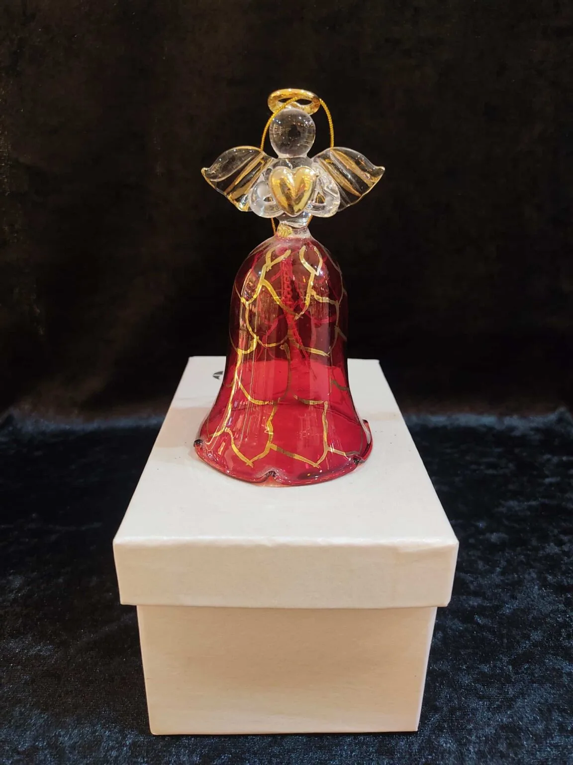 Red Angel with Gold Stripes and Bell - Image 2