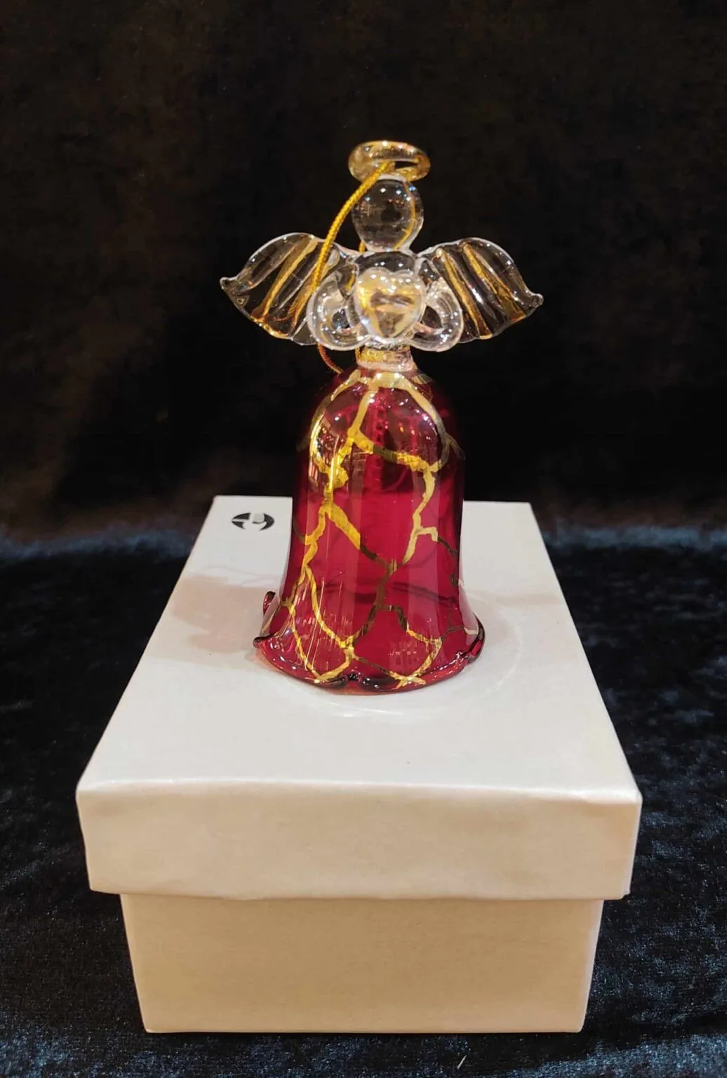 Red Angel with Gold Stripes and Bell - Image 3