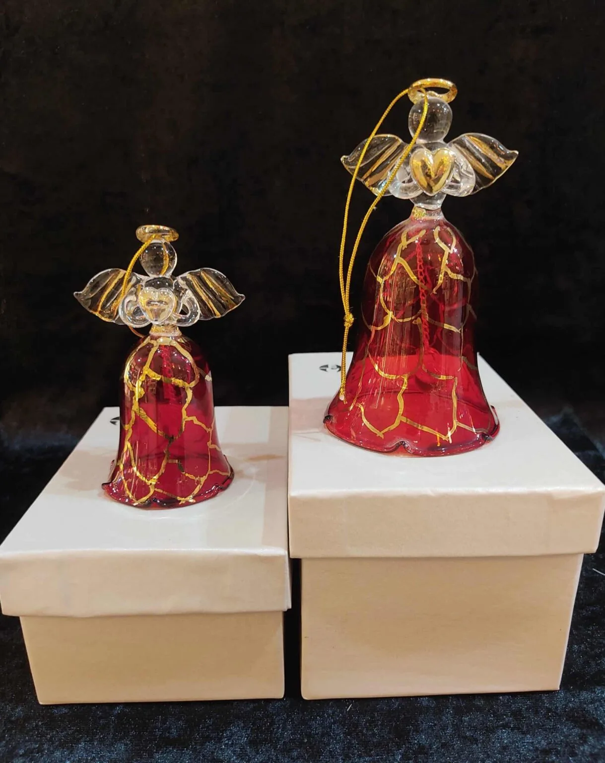 Red Angel with Gold Stripes and Bell