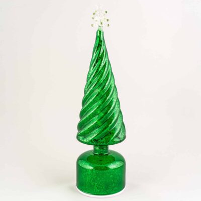 Green Lit Rotating Tree