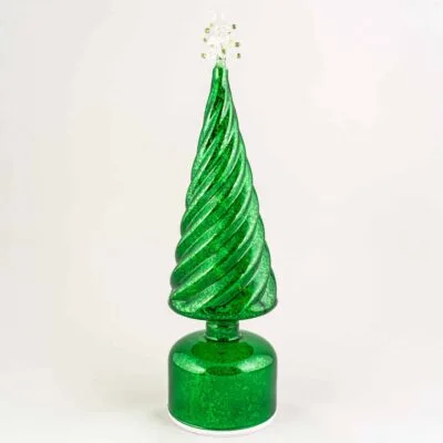 Green Lit Rotating Tree