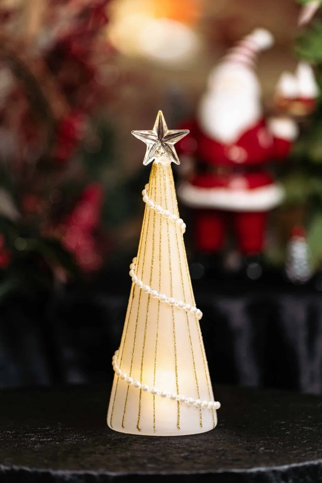 Christmas tree with beads and glitter