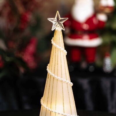 Christmas tree with beads and glitter