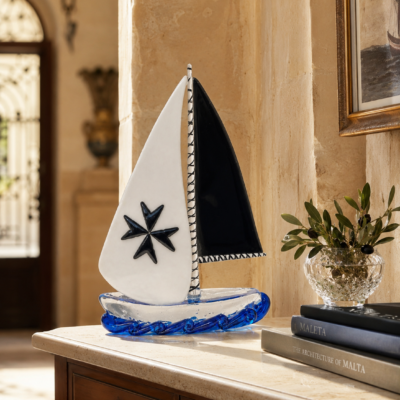 Hand Blown Glass Sailboat